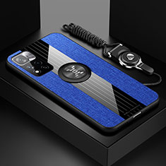 Funda Silicona Carcasa Ultrafina Goma con Magnetico Anillo de dedo Soporte X03L para Xiaomi Mi 11i 5G (2022) Azul