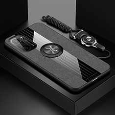 Funda Silicona Carcasa Ultrafina Goma con Magnetico Anillo de dedo Soporte X03L para Xiaomi Mi 11X 5G Gris