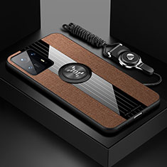 Funda Silicona Carcasa Ultrafina Goma con Magnetico Anillo de dedo Soporte X03L para Xiaomi Mi Mix 4 5G Marron
