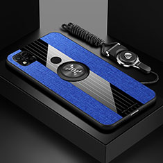 Funda Silicona Carcasa Ultrafina Goma con Magnetico Anillo de dedo Soporte X03L para Xiaomi POCO C31 Azul