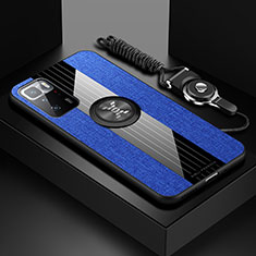Funda Silicona Carcasa Ultrafina Goma con Magnetico Anillo de dedo Soporte X03L para Xiaomi Poco X3 GT 5G Azul