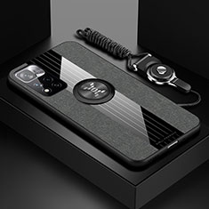 Funda Silicona Carcasa Ultrafina Goma con Magnetico Anillo de dedo Soporte X03L para Xiaomi Poco X4 NFC Gris