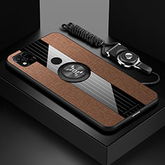 Funda Silicona Carcasa Ultrafina Goma con Magnetico Anillo de dedo Soporte X03L para Xiaomi Redmi 9C Marron