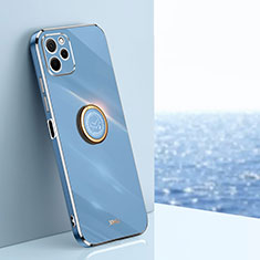 Funda Silicona Carcasa Ultrafina Goma con Magnetico Anillo de dedo Soporte XL1 para Huawei Enjoy 50z Azul