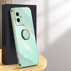 Funda Silicona Carcasa Ultrafina Goma con Magnetico Anillo de dedo Soporte XL1 para Huawei Honor 100 5G Verde