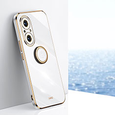 Funda Silicona Carcasa Ultrafina Goma con Magnetico Anillo de dedo Soporte XL1 para Huawei Honor 50 SE 5G Blanco