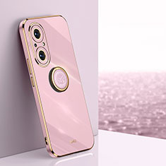 Funda Silicona Carcasa Ultrafina Goma con Magnetico Anillo de dedo Soporte XL1 para Huawei Honor 50 SE 5G Purpura Claro