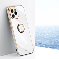 Funda Silicona Carcasa Ultrafina Goma con Magnetico Anillo de dedo Soporte XL1 para Huawei Honor 60 SE 5G Blanco