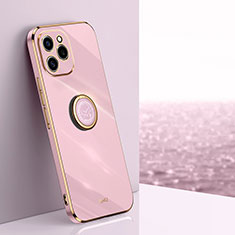 Funda Silicona Carcasa Ultrafina Goma con Magnetico Anillo de dedo Soporte XL1 para Huawei Honor 60 SE 5G Purpura Claro