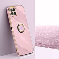 Funda Silicona Carcasa Ultrafina Goma con Magnetico Anillo de dedo Soporte XL1 para Huawei Honor 70 Lite 5G Purpura Claro