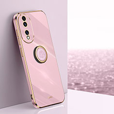 Funda Silicona Carcasa Ultrafina Goma con Magnetico Anillo de dedo Soporte XL1 para Huawei Honor 80 5G Purpura Claro