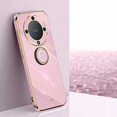 Funda Silicona Carcasa Ultrafina Goma con Magnetico Anillo de dedo Soporte XL1 para Huawei Honor Magic5 Lite 5G Purpura Claro