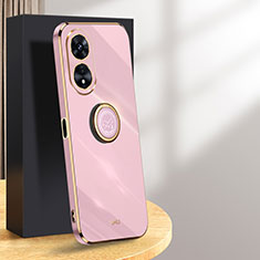 Funda Silicona Carcasa Ultrafina Goma con Magnetico Anillo de dedo Soporte XL1 para Huawei Honor X5 Plus Purpura Claro