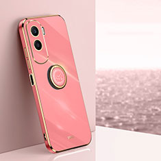 Funda Silicona Carcasa Ultrafina Goma con Magnetico Anillo de dedo Soporte XL1 para Huawei Honor X50i 5G Rosa Roja