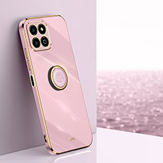 Funda Silicona Carcasa Ultrafina Goma con Magnetico Anillo de dedo Soporte XL1 para Huawei Honor X8a 4G Purpura Claro