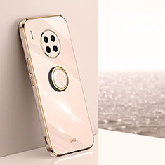 Funda Silicona Carcasa Ultrafina Goma con Magnetico Anillo de dedo Soporte XL1 para Huawei Nova 8i Oro Rosa