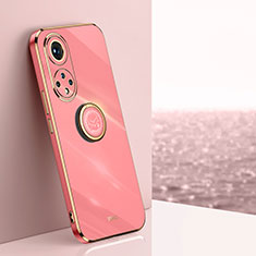 Funda Silicona Carcasa Ultrafina Goma con Magnetico Anillo de dedo Soporte XL1 para Huawei Nova 9 Pro Rosa Roja