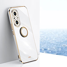 Funda Silicona Carcasa Ultrafina Goma con Magnetico Anillo de dedo Soporte XL1 para Huawei Nova 9 SE Blanco