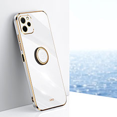 Funda Silicona Carcasa Ultrafina Goma con Magnetico Anillo de dedo Soporte XL1 para Huawei Nova Y61 Blanco