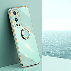 Funda Silicona Carcasa Ultrafina Goma con Magnetico Anillo de dedo Soporte XL1 para OnePlus 9 Pro 5G Verde