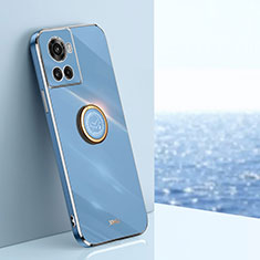 Funda Silicona Carcasa Ultrafina Goma con Magnetico Anillo de dedo Soporte XL1 para OnePlus Ace 5G Azul