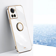 Funda Silicona Carcasa Ultrafina Goma con Magnetico Anillo de dedo Soporte XL1 para OnePlus Ace 5G Blanco