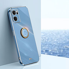 Funda Silicona Carcasa Ultrafina Goma con Magnetico Anillo de dedo Soporte XL1 para OnePlus Nord CE 2 5G Azul