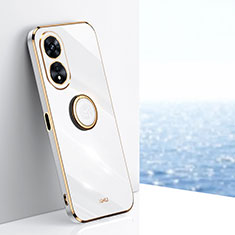 Funda Silicona Carcasa Ultrafina Goma con Magnetico Anillo de dedo Soporte XL1 para Oppo A1 Pro 5G Blanco