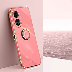 Funda Silicona Carcasa Ultrafina Goma con Magnetico Anillo de dedo Soporte XL1 para Oppo A1 Pro 5G Rosa Roja