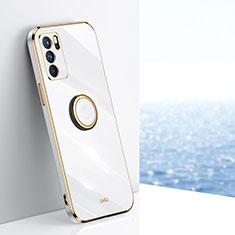 Funda Silicona Carcasa Ultrafina Goma con Magnetico Anillo de dedo Soporte XL1 para Oppo A16 Blanco