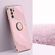 Funda Silicona Carcasa Ultrafina Goma con Magnetico Anillo de dedo Soporte XL1 para Oppo A16 Rosa