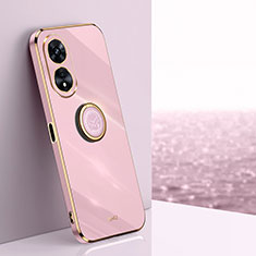 Funda Silicona Carcasa Ultrafina Goma con Magnetico Anillo de dedo Soporte XL1 para Oppo A1x 5G Rosa