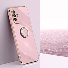 Funda Silicona Carcasa Ultrafina Goma con Magnetico Anillo de dedo Soporte XL1 para Oppo A94 5G Rosa