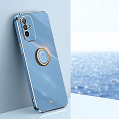 Funda Silicona Carcasa Ultrafina Goma con Magnetico Anillo de dedo Soporte XL1 para Oppo A95 5G Azul