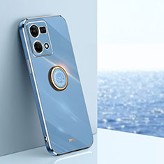 Funda Silicona Carcasa Ultrafina Goma con Magnetico Anillo de dedo Soporte XL1 para Oppo F21s Pro 4G Azul