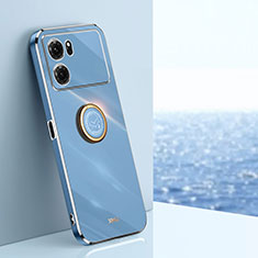 Funda Silicona Carcasa Ultrafina Goma con Magnetico Anillo de dedo Soporte XL1 para Oppo K10 5G Azul