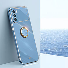 Funda Silicona Carcasa Ultrafina Goma con Magnetico Anillo de dedo Soporte XL1 para Oppo K9 Pro 5G Azul