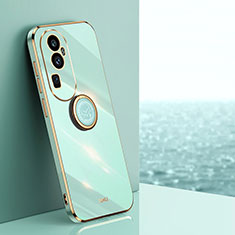 Funda Silicona Carcasa Ultrafina Goma con Magnetico Anillo de dedo Soporte XL1 para Oppo Reno10 Pro+ Plus 5G Verde