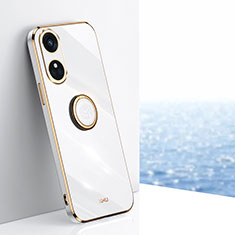 Funda Silicona Carcasa Ultrafina Goma con Magnetico Anillo de dedo Soporte XL1 para Oppo Reno8 T 4G Blanco