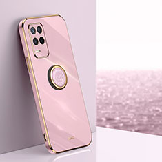 Funda Silicona Carcasa Ultrafina Goma con Magnetico Anillo de dedo Soporte XL1 para Realme 8s 5G Purpura Claro