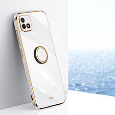 Funda Silicona Carcasa Ultrafina Goma con Magnetico Anillo de dedo Soporte XL1 para Realme C20 Blanco