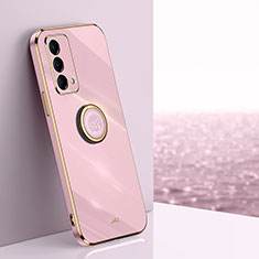 Funda Silicona Carcasa Ultrafina Goma con Magnetico Anillo de dedo Soporte XL1 para Realme GT Master 5G Purpura Claro