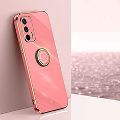 Funda Silicona Carcasa Ultrafina Goma con Magnetico Anillo de dedo Soporte XL1 para Realme GT Neo 2T 5G Rosa Roja