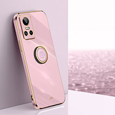 Funda Silicona Carcasa Ultrafina Goma con Magnetico Anillo de dedo Soporte XL1 para Realme GT Neo3 5G Purpura Claro