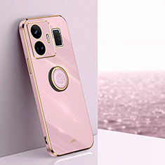 Funda Silicona Carcasa Ultrafina Goma con Magnetico Anillo de dedo Soporte XL1 para Realme GT Neo5 240W 5G Purpura Claro