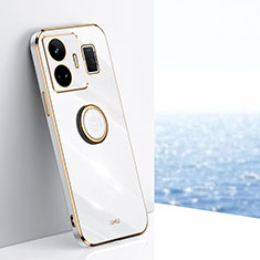 Funda Silicona Carcasa Ultrafina Goma con Magnetico Anillo de dedo Soporte XL1 para Realme GT Neo5 5G Blanco