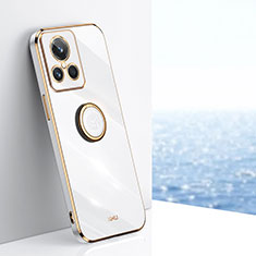 Funda Silicona Carcasa Ultrafina Goma con Magnetico Anillo de dedo Soporte XL1 para Realme GT2 Master Explorer Blanco