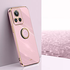 Funda Silicona Carcasa Ultrafina Goma con Magnetico Anillo de dedo Soporte XL1 para Realme GT2 Master Explorer Purpura Claro