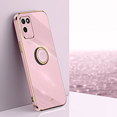 Funda Silicona Carcasa Ultrafina Goma con Magnetico Anillo de dedo Soporte XL1 para Realme V11 5G Purpura Claro