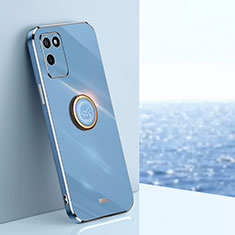 Funda Silicona Carcasa Ultrafina Goma con Magnetico Anillo de dedo Soporte XL1 para Realme V11s 5G Azul